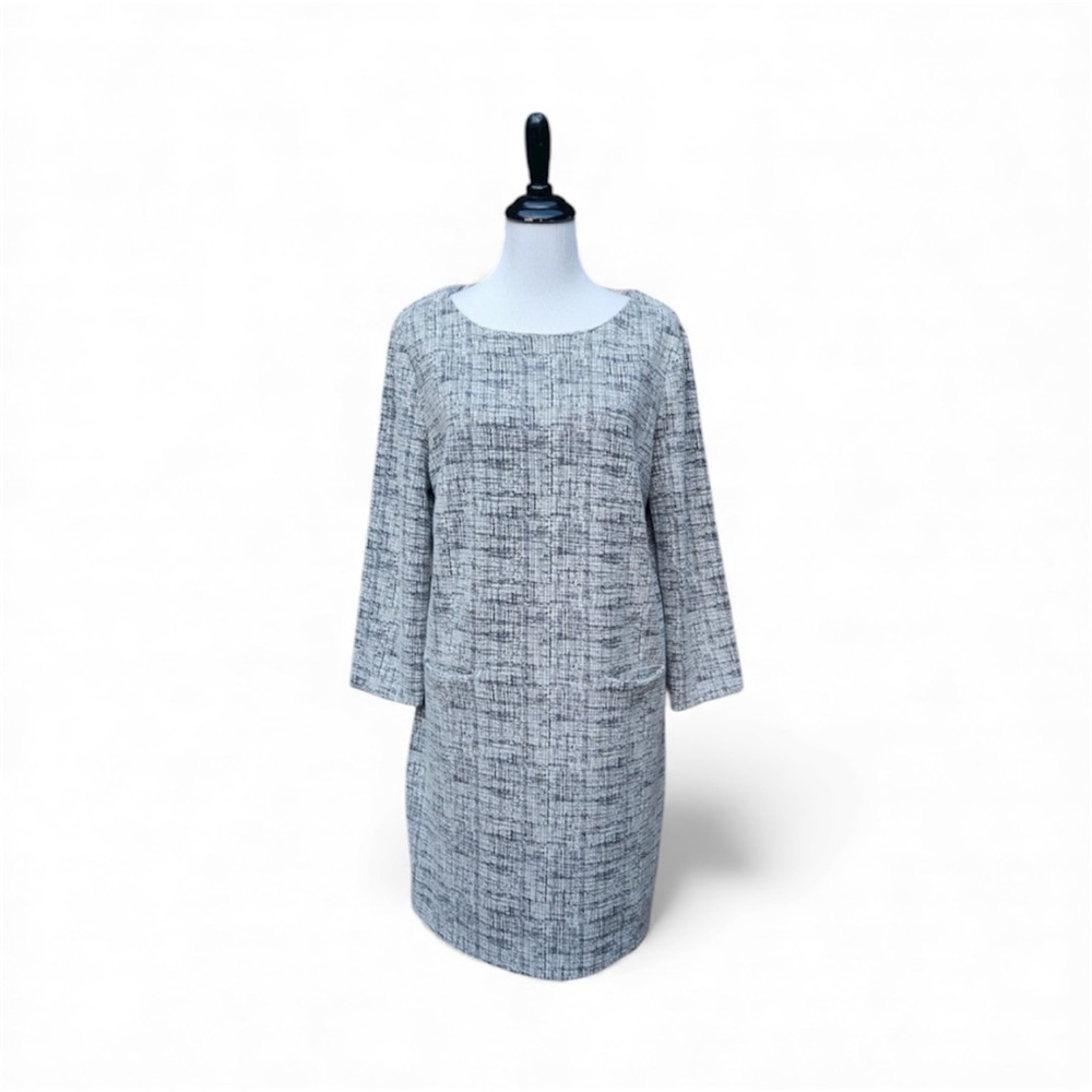 Nicole‎ Miller Gray and black Long Sleeve Dress